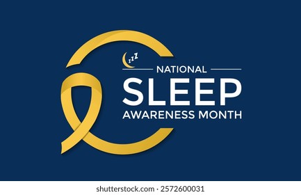 National Sleep Awareness Month is observed in March to The impact of good sleep health on a person's overall well-being should be highlighted. Banner poster, flyer and background design template.