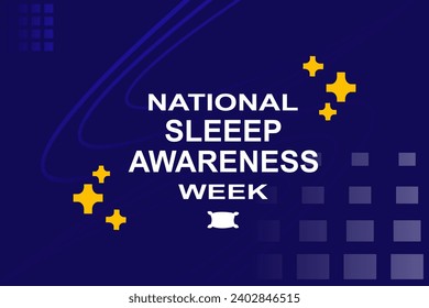 National Sleep awareness Week is an annual event celebrated each year in March. This is an opportunity to stop and think about your sleeping habits, vector