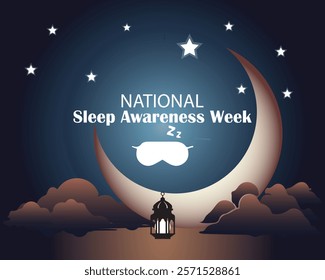  National Sleep awareness week is observed every year in March, intended to be a celebration of sleep and a call to action on important issues related to sleep. Vector illustration