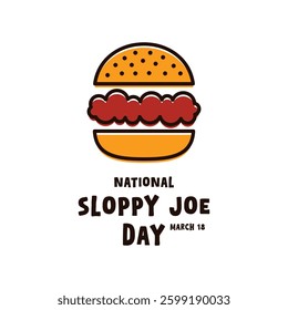 National Sloppy Joe Day. March 18. Eps 10.