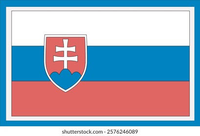 National Slovakia flag, official colors and proportion correctly. National Slovakia flag. Vector illustration. Slovakia flag vector icon, simple, flat design for web or mobile app.