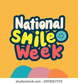 National Smile Week Social media poster template. Concept for the celebration of smile week in august