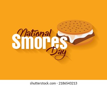 National Smores day poster or banner design. National Smores day. Festive posters with assembled Smores desserts.