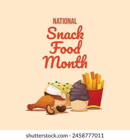 National Snack Food Month vector design template. snack food vector design pack. flat design. vector eps 10.