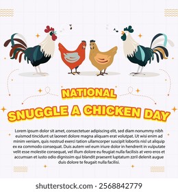 National Snuggle a Chicken Day – January 8, 2025, Attractive design, can be used on all social media platforms, beautiful color combination, get it now for the first purchase.