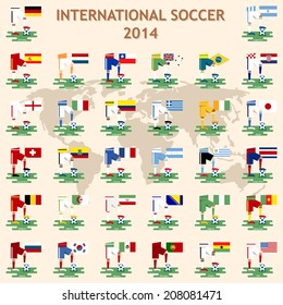 National soccer team with flag