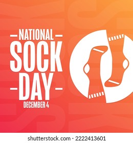 National Sock Day. December 4. Holiday concept. Template for background, banner, card, poster with text inscription. Vector EPS10 illustration