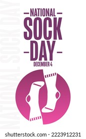 National Sock Day. December 4. Holiday concept. Template for background, banner, card, poster with text inscription. Vector EPS10 illustration