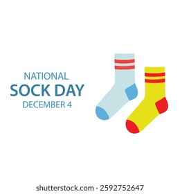 National sock day. Pair of colorful sock vector icon. December 4. Vector illustration. 