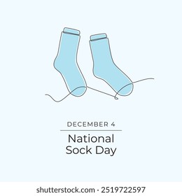 National Sock Day vector design template good for celebration usage. National Sock Day design. continuous line drawing. eps 10.