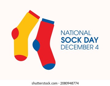 National Sock Day vector  Pair colorful socks icon vector  Sock Day Poster  December 4  Important day