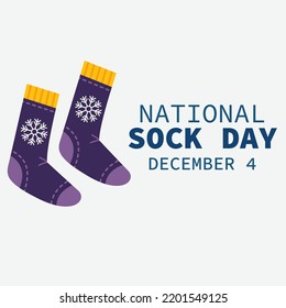 National Sock Day vector. Pair of colorful socks icon vector. Sock Day Poster.