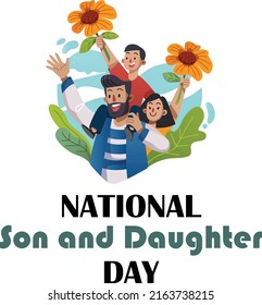 National Son Daughter Day Vector Design Stock Vector (Royalty Free ...