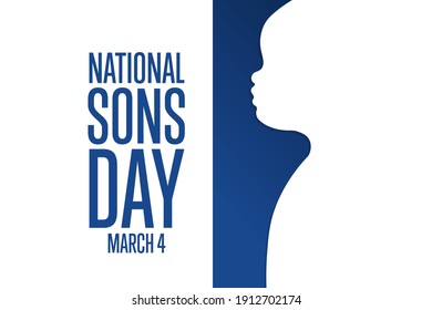 National Sons Day. March 4. Holiday concept. Template for background, banner, card, poster with text inscription. Vector EPS10 illustration