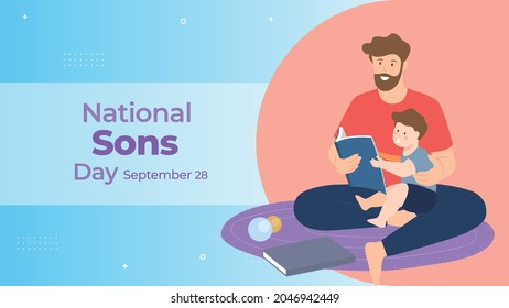 National sons day on september 28 business brochure flyer banner design horizontal template vector, cover presentation abstract, modern publication poster and flag-banner.