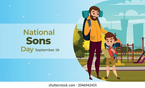 National sons day on september 28 business brochure flyer banner design horizontal template vector, cover presentation abstract, modern publication poster and flag-banner.