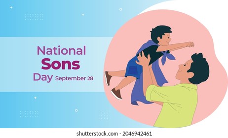 National sons day on september 28 business brochure flyer banner design horizontal template vector, cover presentation abstract, modern publication poster and flag-banner.