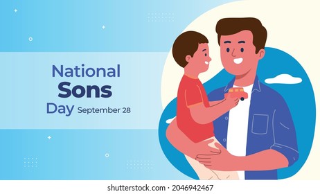 National sons day on september 28 business brochure flyer banner design horizontal template vector, cover presentation abstract, modern publication poster and flag-banner.