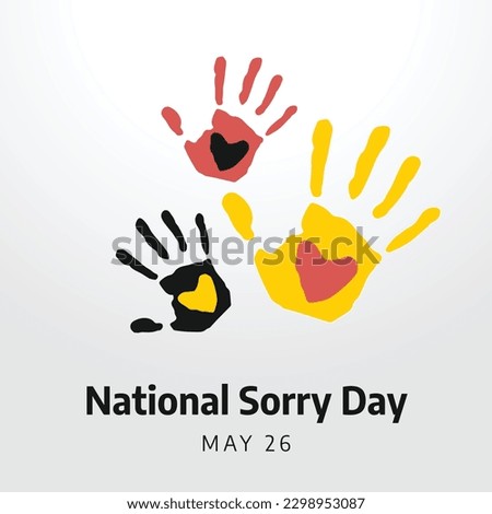 national sorry day design template for celebration. national sorry day vector design with hand and flag illustratuonn. flat hand and flag illustration.