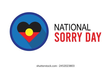 National Sorry Day observed every year in May. Template for background, banner, card, poster with text inscription.