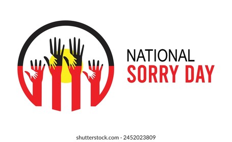 National Sorry Day observed every year in May. Template for background, banner, card, poster with text inscription.