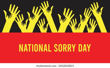 National Sorry Day observed every year in May. Template for background, banner, card, poster with text inscription.