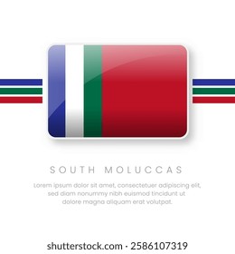 National South Moluccas Flag.Vector South Moluccas Button Flag. Realistic National Flag Design and Vector Template.