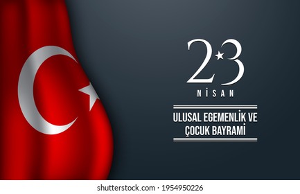 National Sovereignty and Children's Day Background Design. Translate : April 23. National Sovereignty and Children's Day. Vector Illustration.