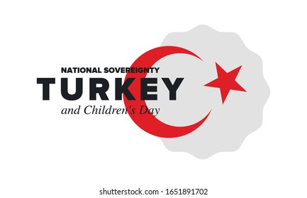 National Sovereignty and Children’s Day in Turkey. National holiday, celebrated annual in April 23. Turkish flag. Patriotic sign and elements. Poster, card, banner and background. Vector illustration