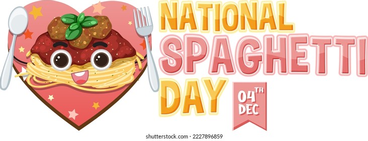 National Spaghetti Day Banner Design illustration