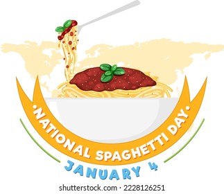 National Spaghetti Day Banner Design illustration