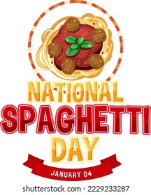 National Spaghetti Day Banner Design illustration