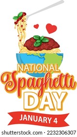 National Spaghetti Day Banner Design illustration