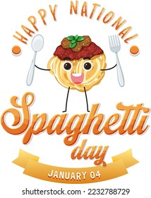 National Spaghetti Day Banner Design illustration