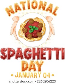 National Spaghetti Day Banner Design illustration