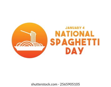 National Spaghetti Day. January 4. Gradient colors. Eps 10.