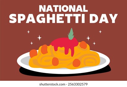 National Spaghetti Day with a plate of delicious spaghetti