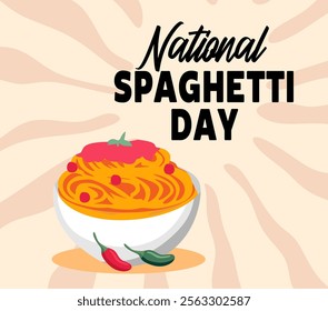 National Spaghetti Day with a plate of delicious spaghetti