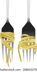 National Spaghetti Day. vector illustration, pasta on a fork. food,