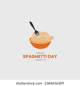 Día Nacional del Espagueti. Fondo de la ilustración vectorial Spaghetti. 