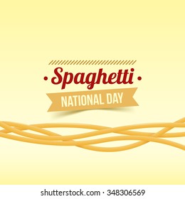 National Spaghetti Day vector illustration. Realistic twisted spaghetti.