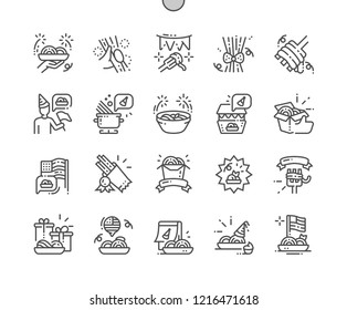 National Spaghetti Day Well-crafted Pixel Perfect Vector Thin Line Icons 30 2x Grid for Web Graphics and Apps. Simple Minimal Pictogram