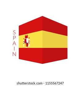 National spain flag in 3d perspective.