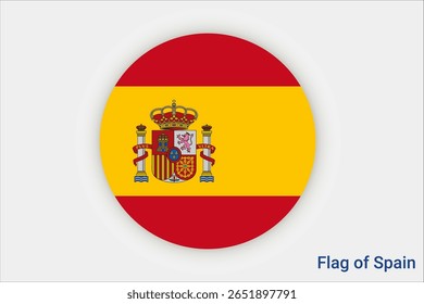 Bandeira nacional da Espanha. Bandeira de alto detalhe da Espanha. Europa. África. Ilustração em 3D.