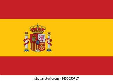 National Spain flag, official colors and proportion correctly. National Spain flag. Vector illustration. EPS10. Spain flag vector icon, simple, flat design for web or mobile app.