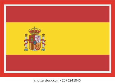 National Spain flag, official colors and proportion correctly. National Spain flag. Vector illustration. Spain flag vector icon, simple, flat design for web or mobile app.