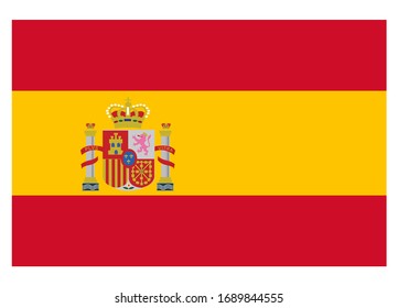 National Spain flag. Vector illustration. Official colors and proportion correctly.
