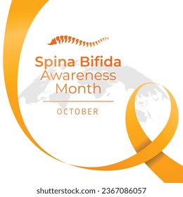 National Spina Bifida Awareness Month vector design template good for celebration usage. yellow ribbon vector design. flat ribbon design. vector eps 10.