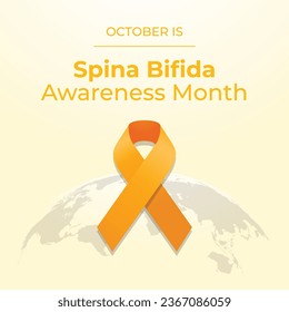 National Spina Bifida Awareness Month vector design template good for celebration usage. yellow ribbon vector design. flat ribbon design. vector eps 10.