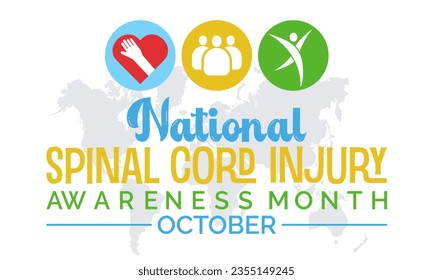 National Spinal Cord Injury Awareness Month Promotes Education, Support, and Advocacy for a More Inclusive and Accessible World. Vector Illustration Template.